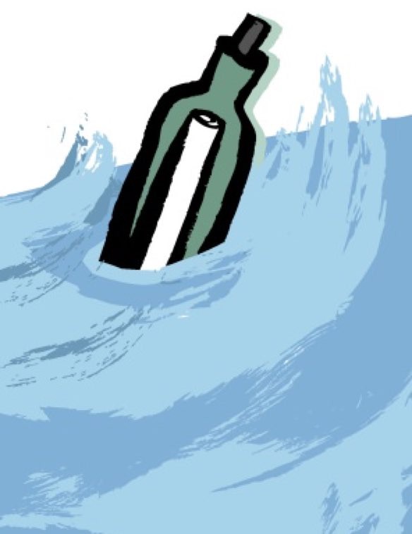 Illustration zum Thema Flaschenpost